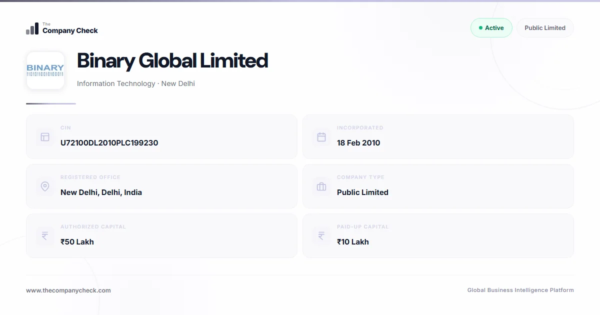 Binary Global Limited - 2026 Insights | The Company Check
