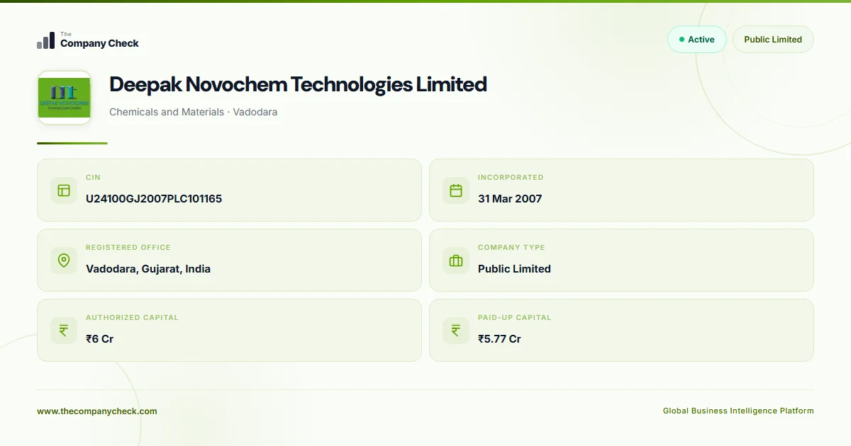 Deepak Novochem Technologies Limited - 2026 Insights