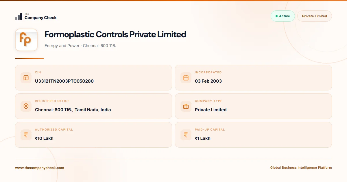 Formoplastic Formoplastic Controls Private Limited - 2026 Insights