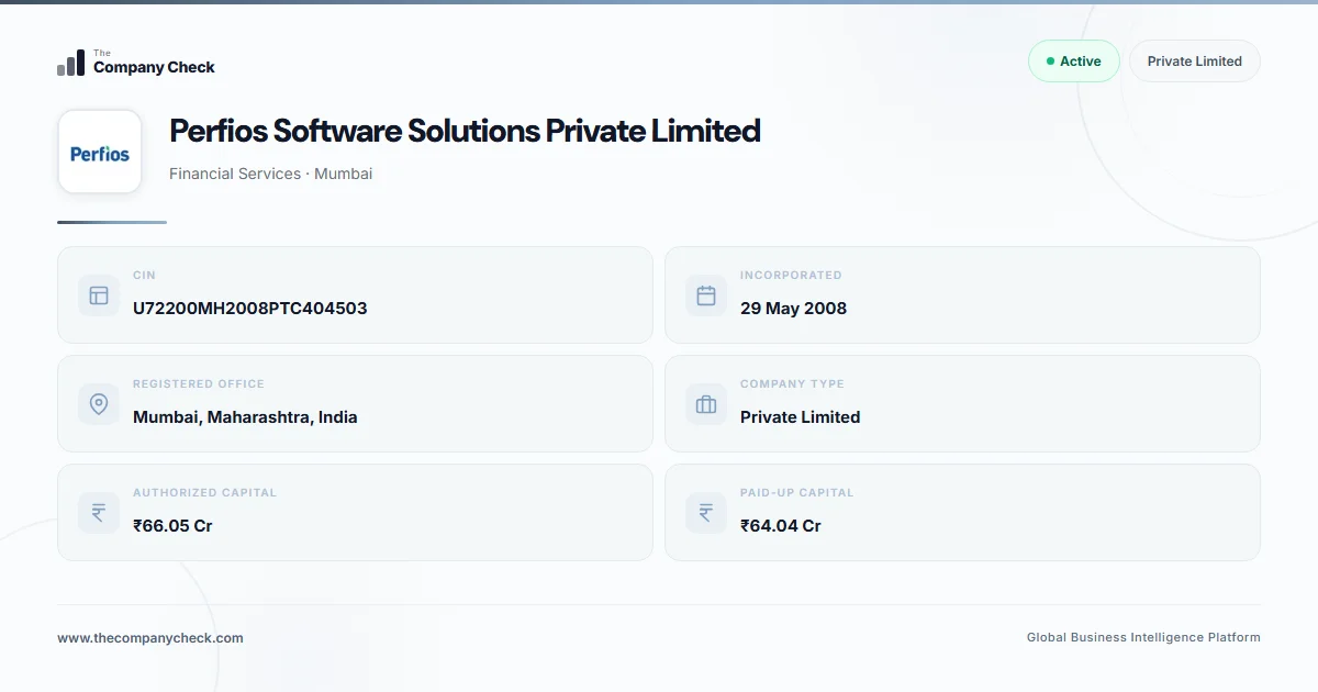 Perfios Software Solutions Private Limited - 2026 Insights