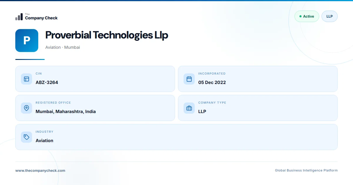 Proverbial Technologies Llp - 2026 Insights
