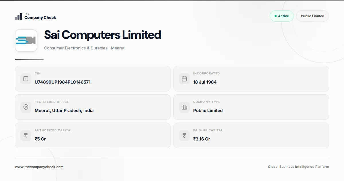 Sai Computer Sai Computers Limited - 2026 Insights | The Company Check