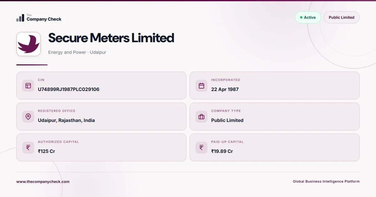 Secure Meter Data Ui Design Secure Meters Limited - 2026 Insights | The Company Check